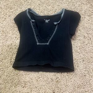 Urban Outfitters Black V-Neck Crop Top